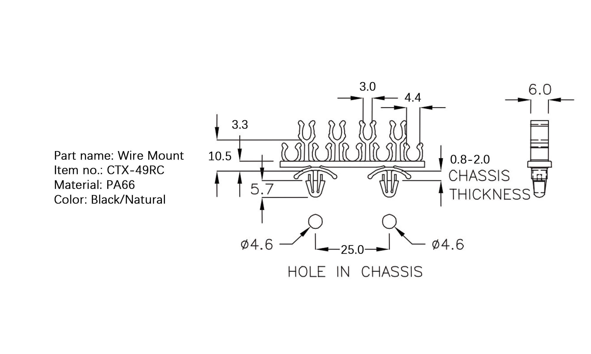 Plastic Wire Mount CTX-49RC